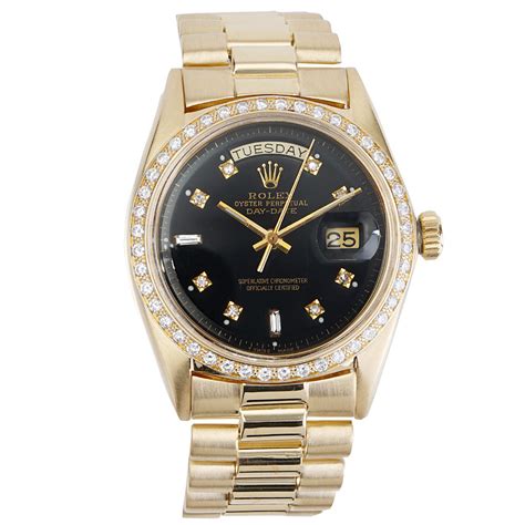 rolex presidential gold black dial|rolex 18kt president 36mm watch.